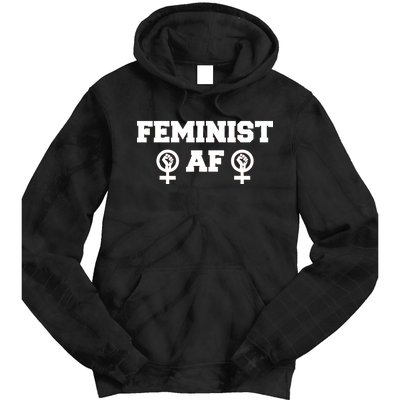 Feminist AF Women's Rights Fist Logo Tie Dye Hoodie