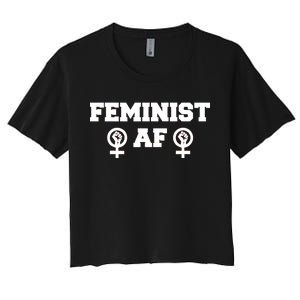 Feminist AF Women's Rights Fist Logo Women's Crop Top Tee