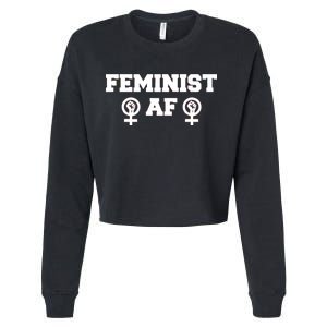 Feminist AF Women's Rights Fist Logo Cropped Pullover Crew