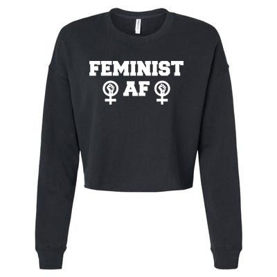 Feminist AF Women's Rights Fist Logo Cropped Pullover Crew