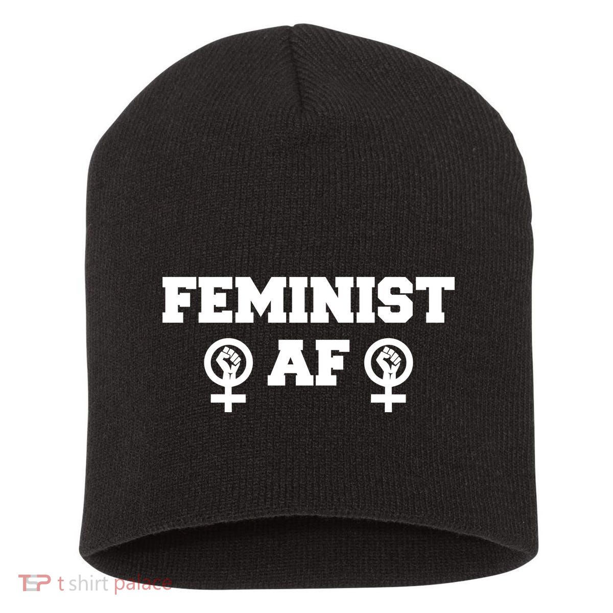 Feminist AF Women's Rights Fist Logo Short Acrylic Beanie