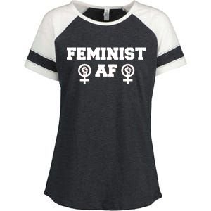 Feminist AF Women's Rights Fist Logo Enza Ladies Jersey Colorblock Tee