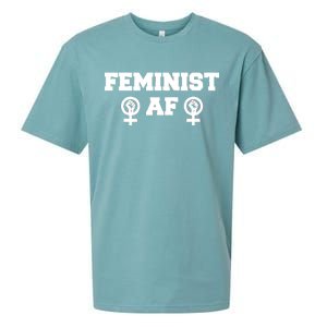 Feminist AF Women's Rights Fist Logo Sueded Cloud Jersey T-Shirt