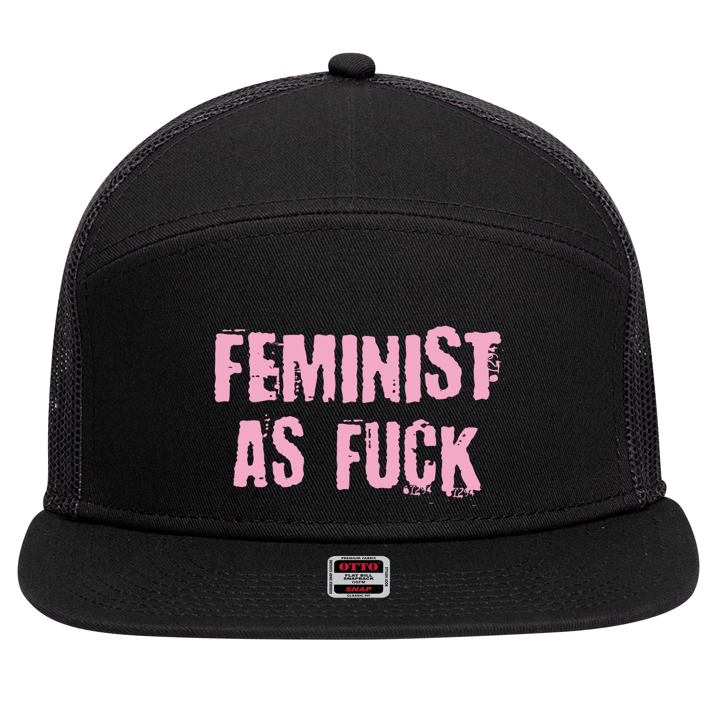 Feminist AS Fuck AF 7 Panel Mesh Trucker Snapback Hat