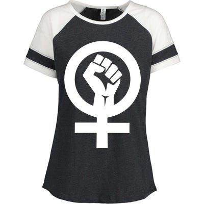 Feminist Womens Rights Feminism Symbol Enza Ladies Jersey Colorblock Tee