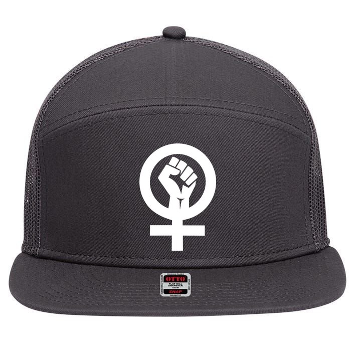 Feminist Womens Rights Feminism Symbol 7 Panel Mesh Trucker Snapback Hat