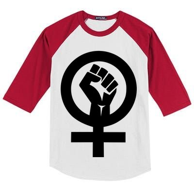 Feminist Womens Rights Feminism Symbol Kids Colorblock Raglan Jersey