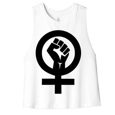 Feminist Womens Rights Feminism Symbol Women's Racerback Cropped Tank