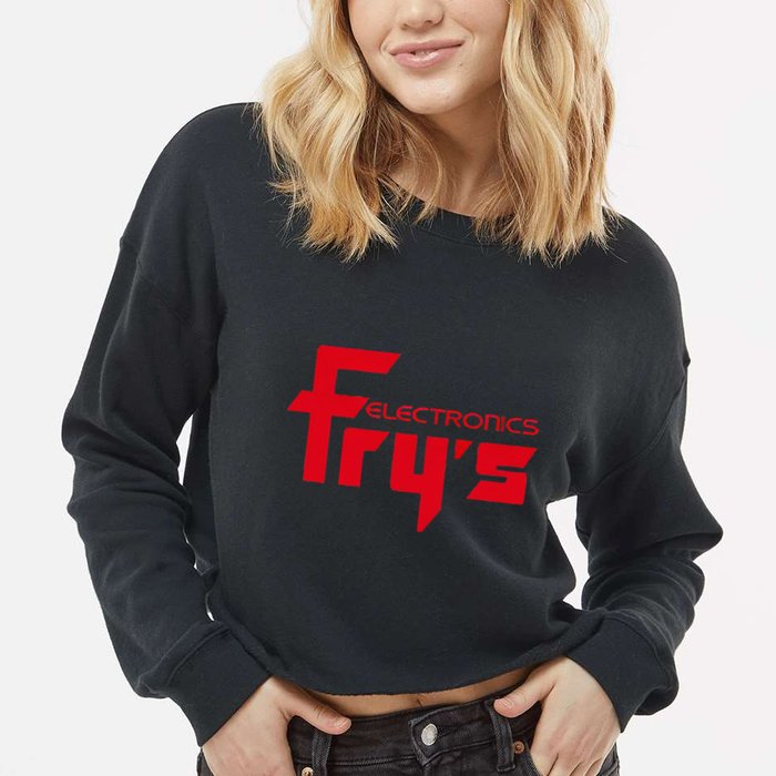 FryS Electronics Nostalgic Cropped Pullover Crew