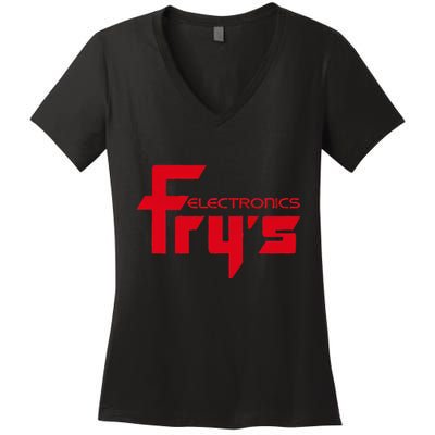 FryS Electronics Nostalgic Women's V-Neck T-Shirt