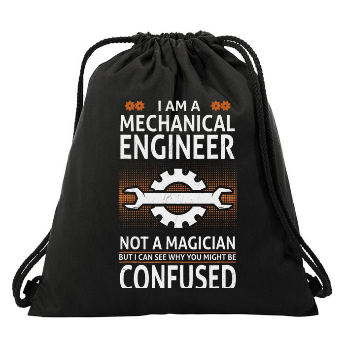 Funny Engineer Not A Magician Mechanical Engineer Drawstring Bag