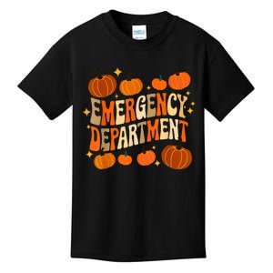 Funny Er Nurse Thanksgiving Emergency Dept Groovy Kids T-Shirt