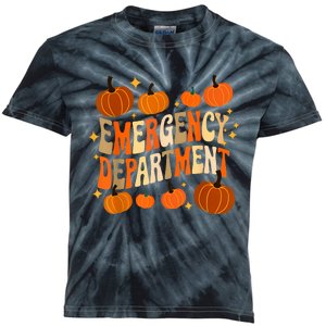 Funny Er Nurse Thanksgiving Emergency Dept Groovy Kids Tie-Dye T-Shirt