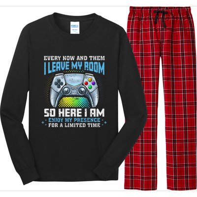 Funny Every Now And Then I Leave My Room Gaming Long Sleeve Pajama Set