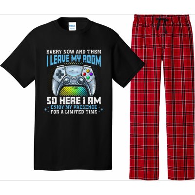 Funny Every Now And Then I Leave My Room Gaming Pajama Set