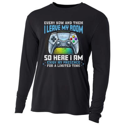 Funny Every Now And Then I Leave My Room Gaming Cooling Performance Long Sleeve Crew