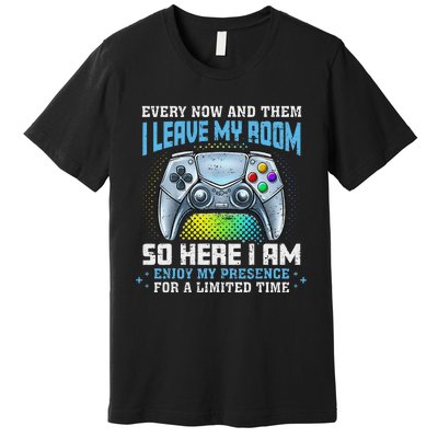 Funny Every Now And Then I Leave My Room Gaming Premium T-Shirt