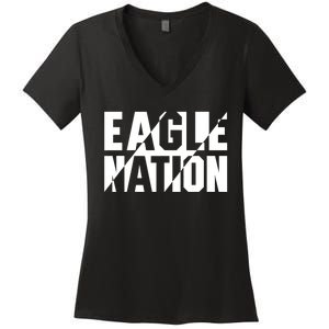 Flying Eagles Nation For Eagle Fans & Bird Lovers Women's V-Neck T-Shirt