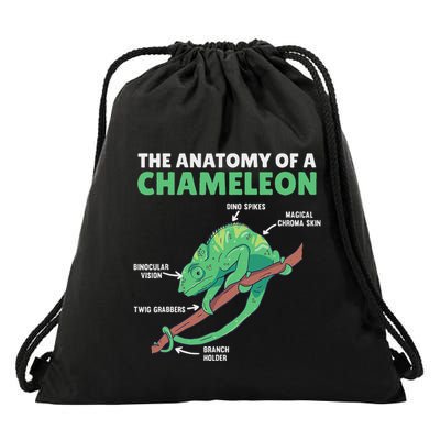 Funny Explanation Of A Chameleon Anatomy Of A Chameleon Drawstring Bag