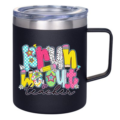 Funny End Of School Year Teacher Summer Bruh We Out 12oz Stainless Steel Coffee Mug