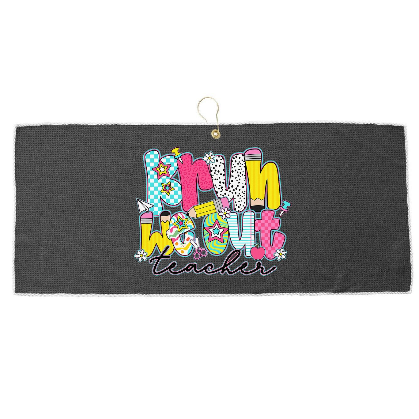 Funny End Of School Year Teacher Summer Bruh We Out Large Microfiber Waffle Golf Towel