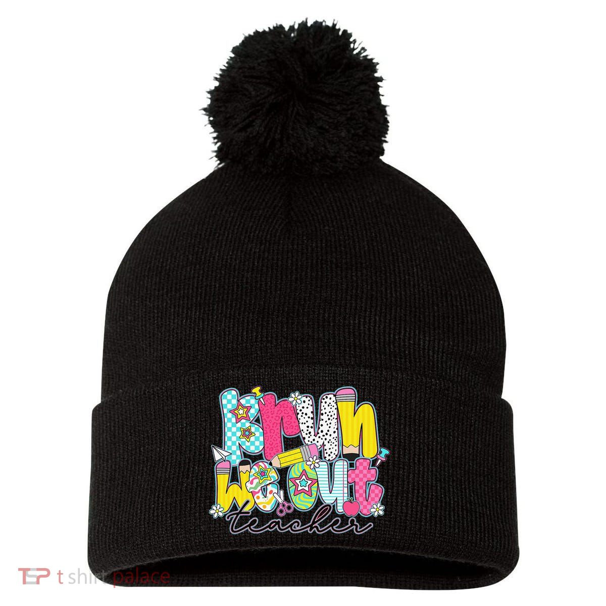 Funny End Of School Year Teacher Summer Bruh We Out Pom Pom 12in Knit Beanie