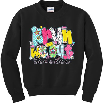 Funny End Of School Year Teacher Summer Bruh We Out Kids Sweatshirt