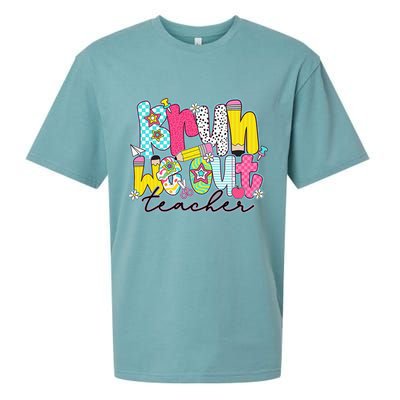 Funny End Of School Year Teacher Summer Bruh We Out Sueded Cloud Jersey T-Shirt