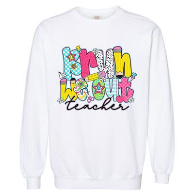 Funny End Of School Year Teacher Summer Bruh We Out Garment-Dyed Sweatshirt