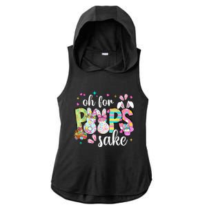 Funny Easter Oh For Bunnies Sake Happy Easter Day Ladies PosiCharge Tri-Blend Wicking Draft Hoodie Tank