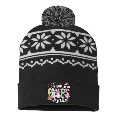 Funny Easter Oh For Bunnies Sake Happy Easter Day USA-Made Snowflake Beanie