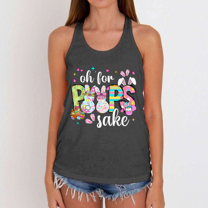 Funny Easter Oh For Bunnies Sake Happy Easter Day Women's Knotted Racerback Tank