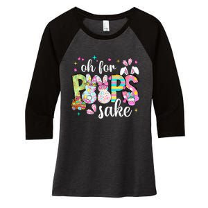 Funny Easter Oh For Bunnies Sake Happy Easter Day Women's Tri-Blend 3/4-Sleeve Raglan Shirt