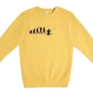 Funny Evolution Of Man Fly Fishing Premium Crewneck Sweatshirt