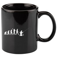 Funny Evolution Of Man Fly Fishing 11oz C Handle Ceramic Mug