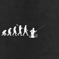 Funny Evolution Of Man Fly Fishing 11oz C Handle Ceramic Mug