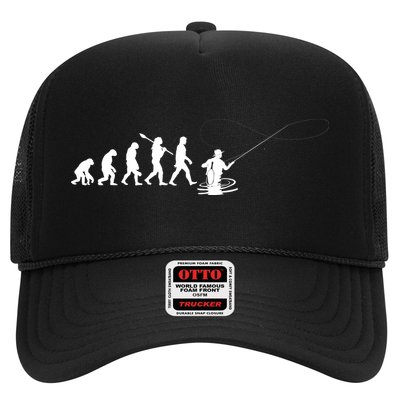 Funny Evolution Of Man Fly Fishing Trucker Hat