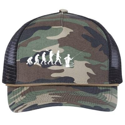 Funny Evolution Of Man Fly Fishing Retro Rope Trucker Hat Cap