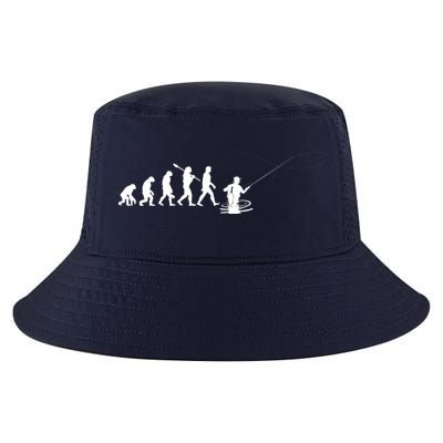 Funny Evolution Of Man Fly Fishing Cool Comfort Performance Bucket Hat