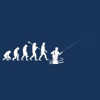Funny Evolution Of Man Fly Fishing 7 Panel Mesh Trucker Snapback Hat