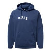 Funny Evolution Of Man Fly Fishing Performance Fleece Hoodie