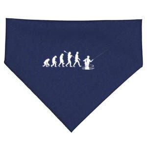 Funny Evolution Of Man Fly Fishing USA-Made Doggie Bandana