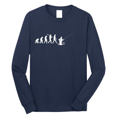 Funny Evolution Of Man Fly Fishing Long Sleeve Shirt