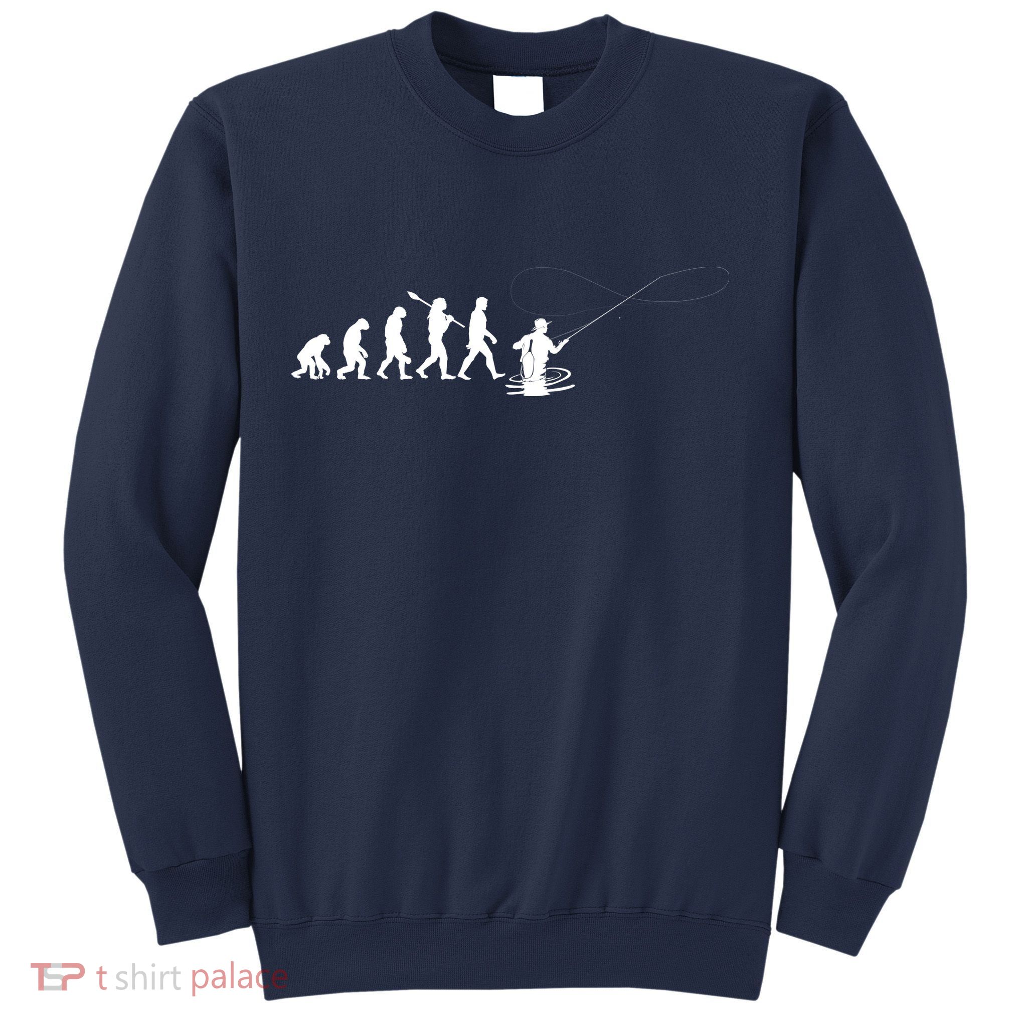Funny Evolution Of Man Fly Fishing Sweatshirt