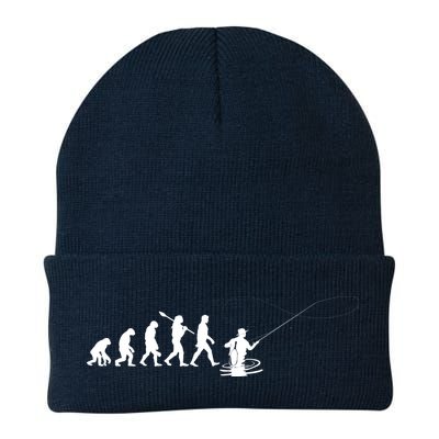 Funny Evolution Of Man Fly Fishing Beanie