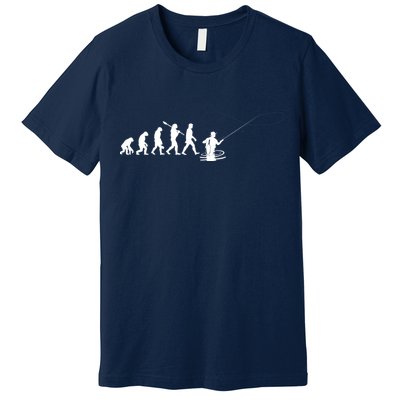 Funny Evolution Of Man Fly Fishing Premium T-Shirt