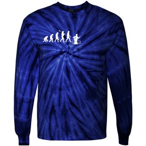 Funny Evolution Of Man Fly Fishing Tie-Dye Long Sleeve Shirt