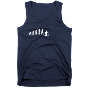 Funny Evolution Of Man Fly Fishing Tank Top