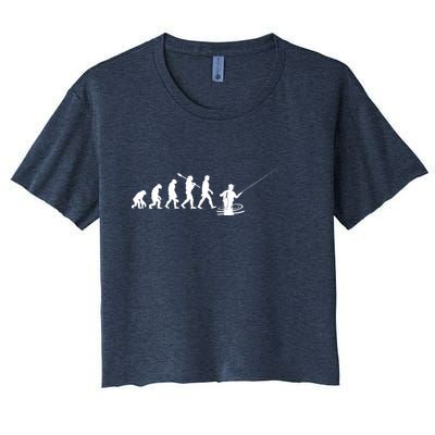 Funny Evolution Of Man Fly Fishing Crop Top