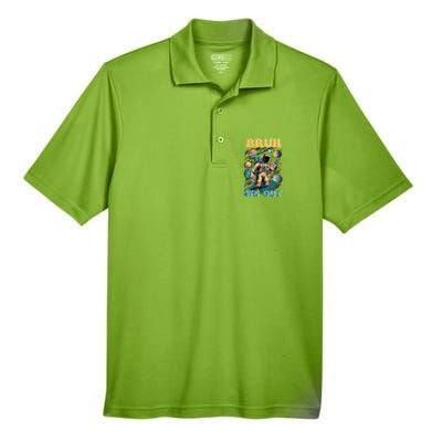 Funny End Of School Year Astronaut Summer Bruh We Out Funny Gift Men's Origin Performance Pique Polo